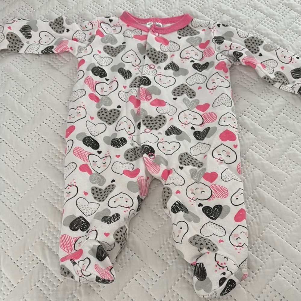 Pink and Black Whale Print Footies One Piece